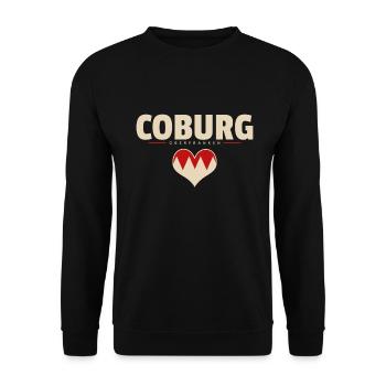 Coburg Stadt Gemeinde Markt Dorf Franken - Unisex Pullover - Schwarz - Vorne - Alina (178cm) & Michal (187cm)