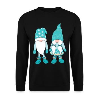 Noël Noël Gnomies - Sweat-shirt Unisexe - noir - Devant - Alina (178cm) & Michal (187cm)