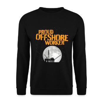 Proud Offshore Worker - Unisex Pullover - Schwarz - Vorne - Alina (178cm) & Michal (187cm)