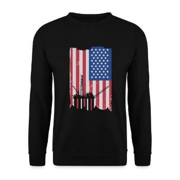 Offshore Life USA Drapeau - Sweat-shirt Unisexe - noir - Devant - Alina (178cm) & Michal (187cm)