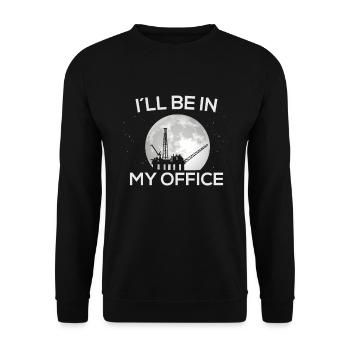I´ll be in my office - Unisex Pullover - Schwarz - Vorne - Alina (178cm) & Michal (187cm)