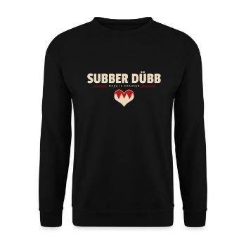 Subber Dübb - Franken fränkisch fränggisch - Unisex Pullover - Schwarz - Vorne - Alina (178cm) & Michal (187cm)