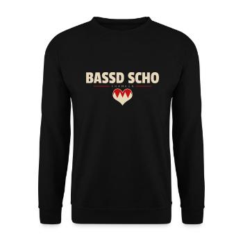 Bassd scho Franken fränkisch fränggisch Geschenk - Unisex Pullover - Schwarz - Vorne - Alina (178cm) & Michal (187cm)