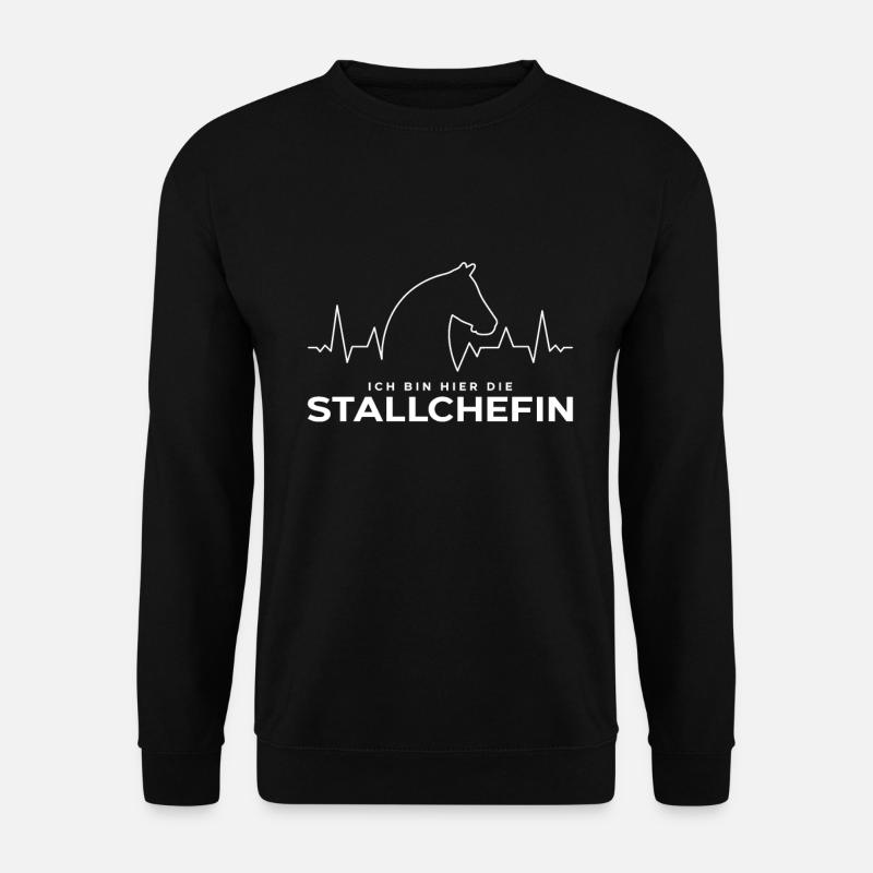 Stallchefin Pferd Pferde Pferdeliebhaberin Pferdes - Unisex Pullover - Schwarz