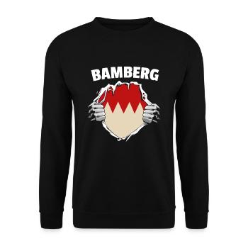 Bamberg Bamberger Stadt Oberfranken Geschenk - Unisex Pullover - Schwarz - Vorne - Alina (178cm) & Michal (187cm)