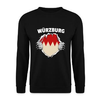 Würzburg Würzburger, - Unisex Pullover - Schwarz - Vorne - Alina (178cm) & Michal (187cm)