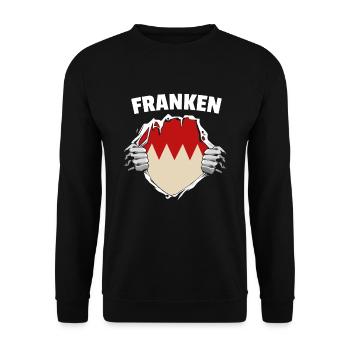 Franken Franke Oberfranken Mittelfranken Unterfran - Unisex Pullover - Schwarz - Vorne - Alina (178cm) & Michal (187cm)