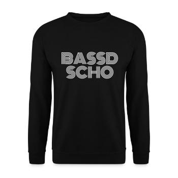 Bassd scho - Franken fränkisch fränggisch Geschenk - Unisex Pullover - Schwarz - Vorne - Alina (178cm) & Michal (187cm)