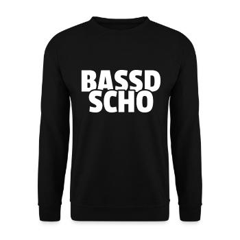 Bassd scho - Franken fränkisch fränggisch Geschenk - Unisex Pullover - Schwarz - Vorne - Alina (178cm) & Michal (187cm)