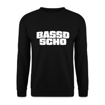 Bassd scho - Franken fränkisch fränggisch Geschenk - Unisex Pullover - Schwarz - Vorne - Alina (178cm) & Michal (187cm)