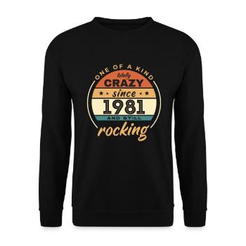 Unique en son genre totalement fou depuis 1981 Rocking - Sweat-shirt Unisexe - noir - Devant - Alina (178cm) & Michal (187cm)