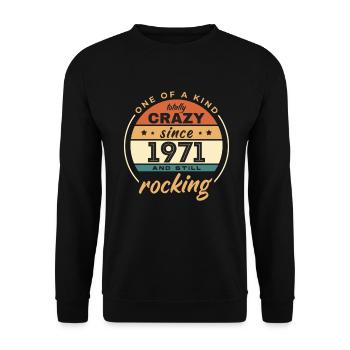 Unique en son genre totalement fou depuis 1971 Rocking - Sweat-shirt Unisexe - noir - Devant - Alina (178cm) & Michal (187cm)