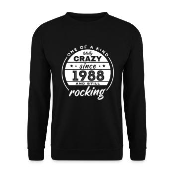 Unique en son genre totalement fou depuis 1988 Rocking - Sweat-shirt Unisexe - noir - Devant - Alina (178cm) & Michal (187cm)