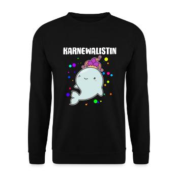 Karnewal Karnewalistin Karneval Fasnacht Konfetti - Unisex Pullover - Schwarz - Vorne - Alina (178cm) & Michal (187cm)