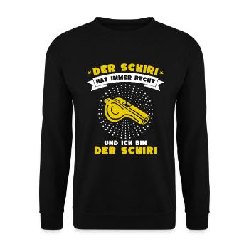 Der Schiedsrichter hat immer Recht - Unisex Pullover - Schwarz - Vorne - Alina (178cm) & Michal (187cm)
