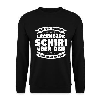 Ich bin dieser legendäre Schiri über den alle rede - Unisex Pullover - Schwarz - Vorne - Alina (178cm) & Michal (187cm)