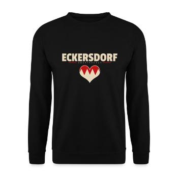 Eckersdorf Dorf Gemeinde Stadt Bayreuth - Unisex Pullover - Schwarz - Vorne - Alina (178cm) & Michal (187cm)