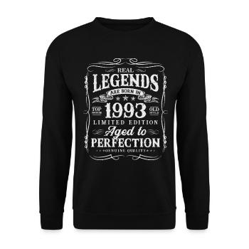 Les légendes sont nées en 1993 - Sweat-shirt Unisexe - noir - Devant - Alina (178cm) & Michal (187cm)