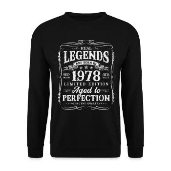 Des légendes sont nées en 1978 - Sweat-shirt Unisexe - noir - Devant - Alina (178cm) & Michal (187cm)