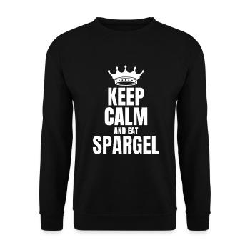 Keep Calm And Eat Spargel Vegan Gemüse - Unisex Pullover - Schwarz - Vorne - Alina (178cm) & Michal (187cm)