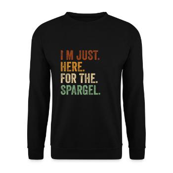 I´m just her for the Spargel Vegan Gemüse - Unisex Pullover - Schwarz - Vorne - Alina (178cm) & Michal (187cm)
