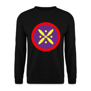 Derafsh Kaviani, Lotusblüte, Iran, Persien, Flagge - Unisex Pullover - Schwarz - Vorne - Alina (178cm) & Michal (187cm)