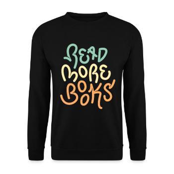 Read more books - Unisex Sweatshirt - black - Front - Alina (178cm) & Michal (187cm)