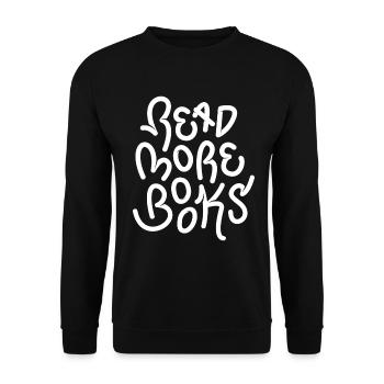 Read more books - Unisex Sweatshirt - black - Front - Alina (178cm) & Michal (187cm)