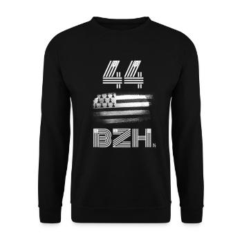 Bretagne-numéro département Breton BZH - Sweat-shirt Unisexe - noir - Devant - Alina (178cm) & Michal (187cm)