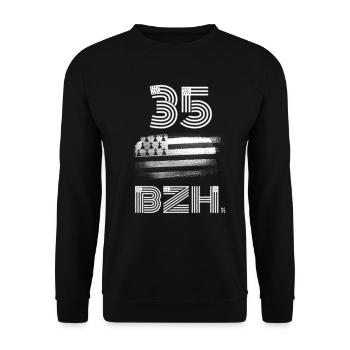 Bretagne-numéro département Breton BZH - Sweat-shirt Unisexe - noir - Devant - Alina (178cm) & Michal (187cm)