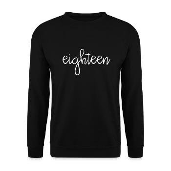 18 and finally 18th birthday | 18 years of legal age - Unisex Sweatshirt - black - Front - Alina (178cm) & Michal (187cm)