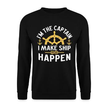 Je suis le capitaine que je fais du navire un cadeau capitaine - Sweat-shirt Unisexe - noir - Devant - Alina (178cm) & Michal (187cm)