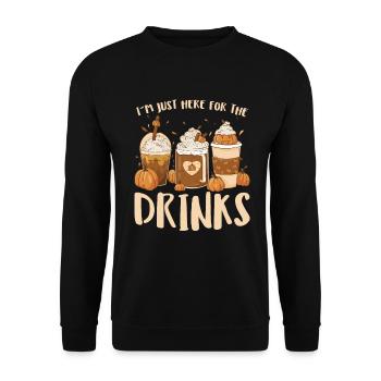 I ́m Just Here For The Drinks - Party Alcohol - Unisex Sweatshirt - black - Front - Alina (178cm) & Michal (187cm)