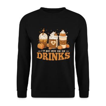 I ́m Just Here For The Drinks - Party Alcohol - Unisex Sweatshirt - black - Front - Alina (178cm) & Michal (187cm)