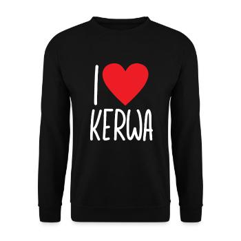 i love Kerwa Kirchweih Volksfest Kirmes Rummel - Unisex Pullover - Schwarz - Vorne - Alina (178cm) & Michal (187cm)