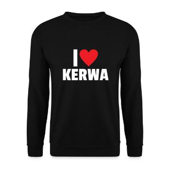 i love Kerwa Kirchweih Volksfest Kirmes Rummel - Unisex Pullover - Schwarz - Vorne - Alina (178cm) & Michal (187cm)