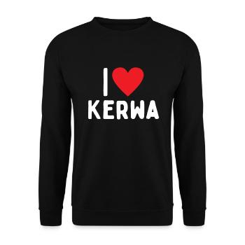 i love Kerwa Kirchweih Volksfest Kirmes Rummel - Unisex Pullover - Schwarz - Vorne - Alina (178cm) & Michal (187cm)
