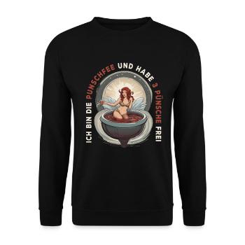 Ich bin die Punschfee Glühwein Weihnachten - Unisex Pullover - Schwarz - Vorne - Alina (178cm) & Michal (187cm)