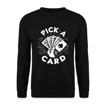 Pick a Card - Magical Gift for Magicians - Unisex Sweatshirt - black - Front - Alina (178cm) & Michal (187cm)