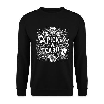 Pick a Card - Magical Gift for Magicians - Unisex Sweatshirt - black - Front - Alina (178cm) & Michal (187cm)