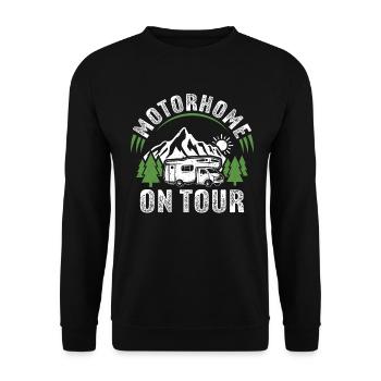 Wohnmobil auf Tour - Unisex Pullover - Schwarz - Vorne - Alina (178cm) & Michal (187cm)