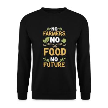 No Farmers No Food No Future Bauer Landwirt - Unisex Pullover - Schwarz - Vorne - Alina (178cm) & Michal (187cm)