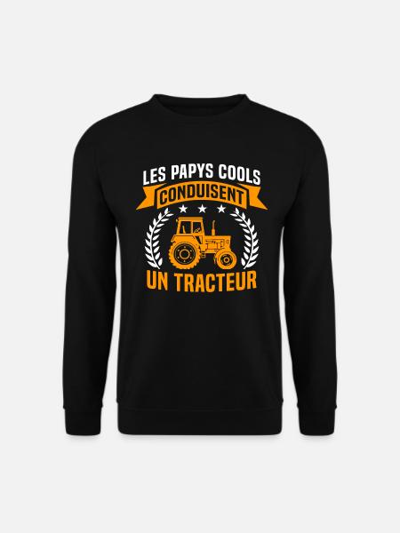 Les Papys Cools Conduisent Un Tracteur - Sweat-shirt Unisexe - noir