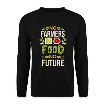 No Farmers No Food No Future Bauer Landwirt - Unisex Pullover - Schwarz - Vorne - Alina (178cm) & Michal (187cm)