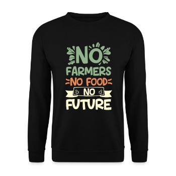No Farmers No Food No Future Bauer Landwirt - Unisex Pullover - Schwarz - Vorne - Alina (178cm) & Michal (187cm)