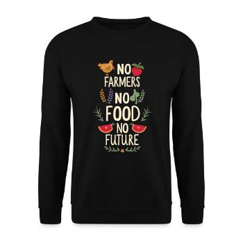 No Farmers No Food No Future Bauer Landwirt - Unisex Pullover - Schwarz - Vorne - Alina (178cm) & Michal (187cm)
