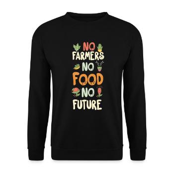 No Farmers No Food No Future Bauer Landwirt - Unisex Pullover - Schwarz - Vorne - Alina (178cm) & Michal (187cm)