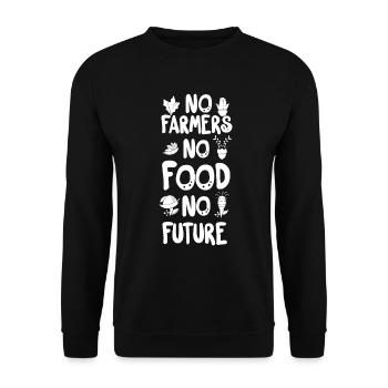 No Farmers No Food No Future Bauer Landwirt - Unisex Pullover - Schwarz - Vorne - Alina (178cm) & Michal (187cm)