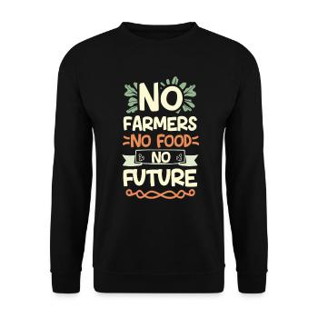 Pas d’agriculteurs, pas de nourriture, pas d’avenir, d’agriculteur, d’agriculteur - Sweat-shirt Unisexe - noir - Devant - Alina (178cm) & Michal (187cm)