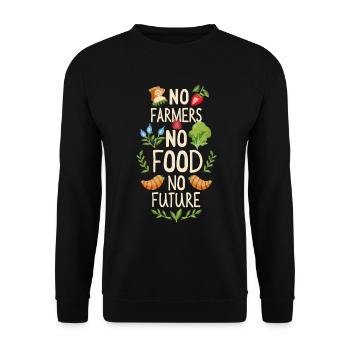 No Farmers No Food No Future Bauer Landwirt - Unisex Pullover - Schwarz - Vorne - Alina (178cm) & Michal (187cm)